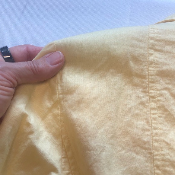 Chico’s Yellow Cotton/Linen Blend Jacket Nautical Style Drawstring Cuffs - Picture 4 of 10